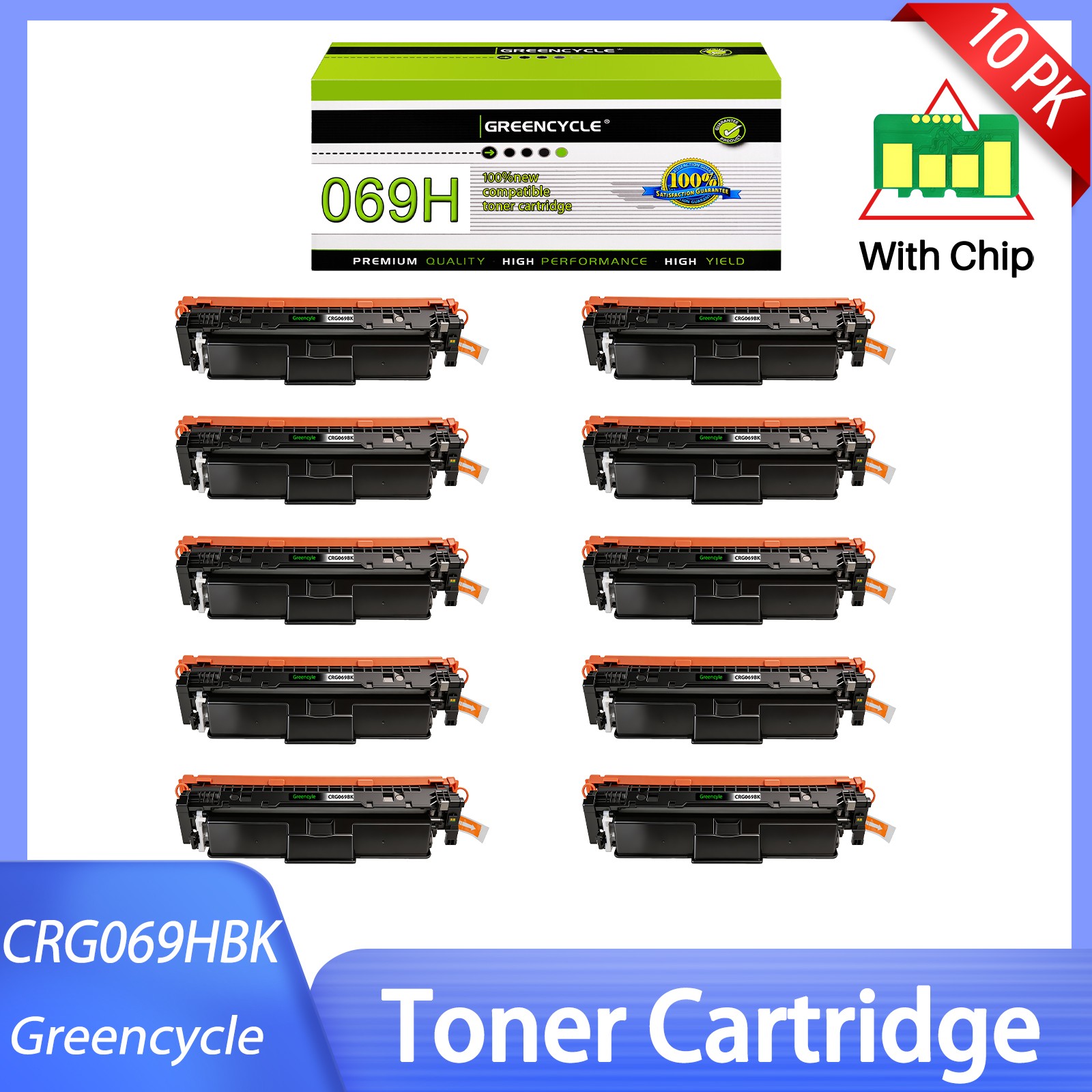 10Pack CRG069H Black High Yield Toner Cartridge Fit for Canon MF753Cdw MF751Cdw