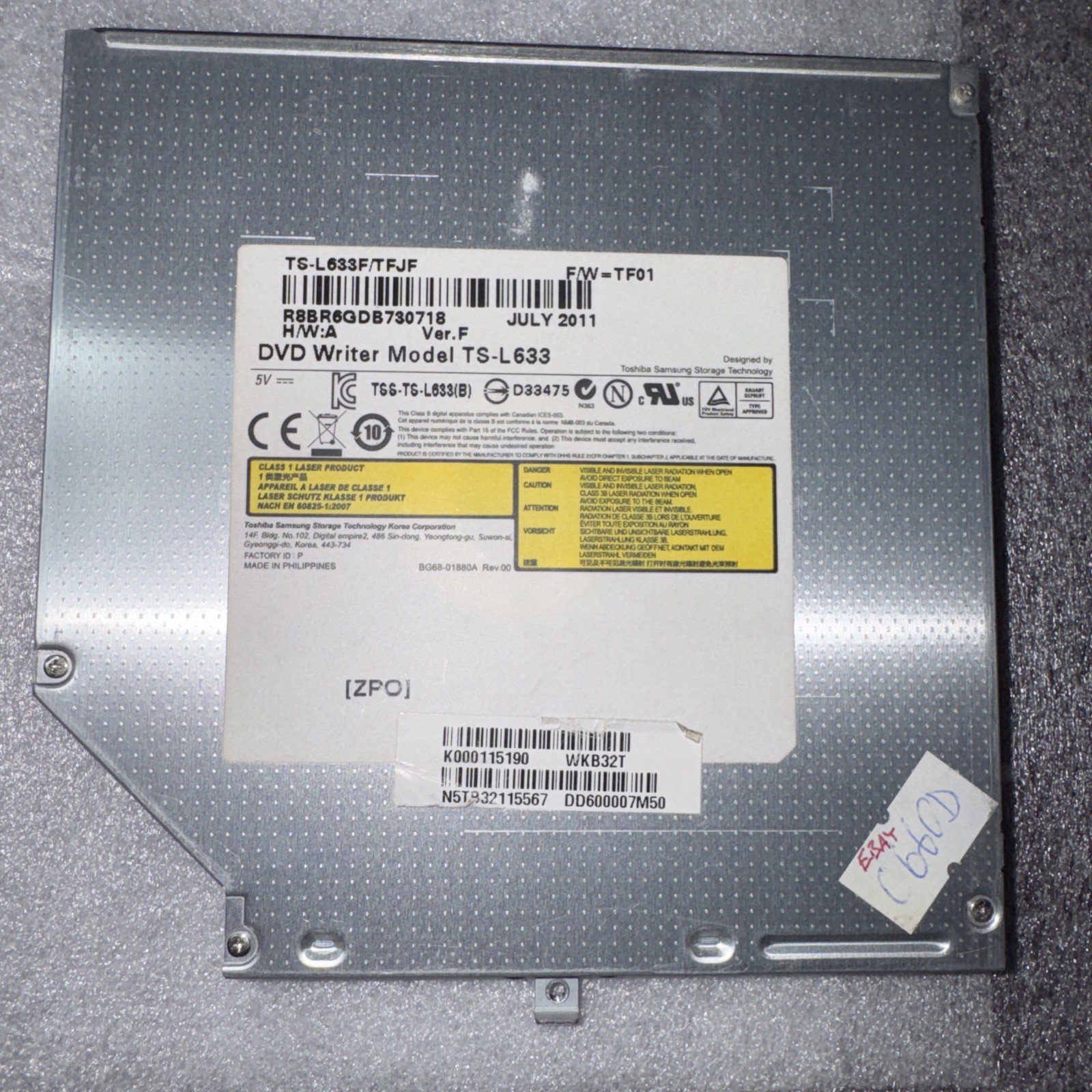 DVD Writer Model TS-L633F no Bezel