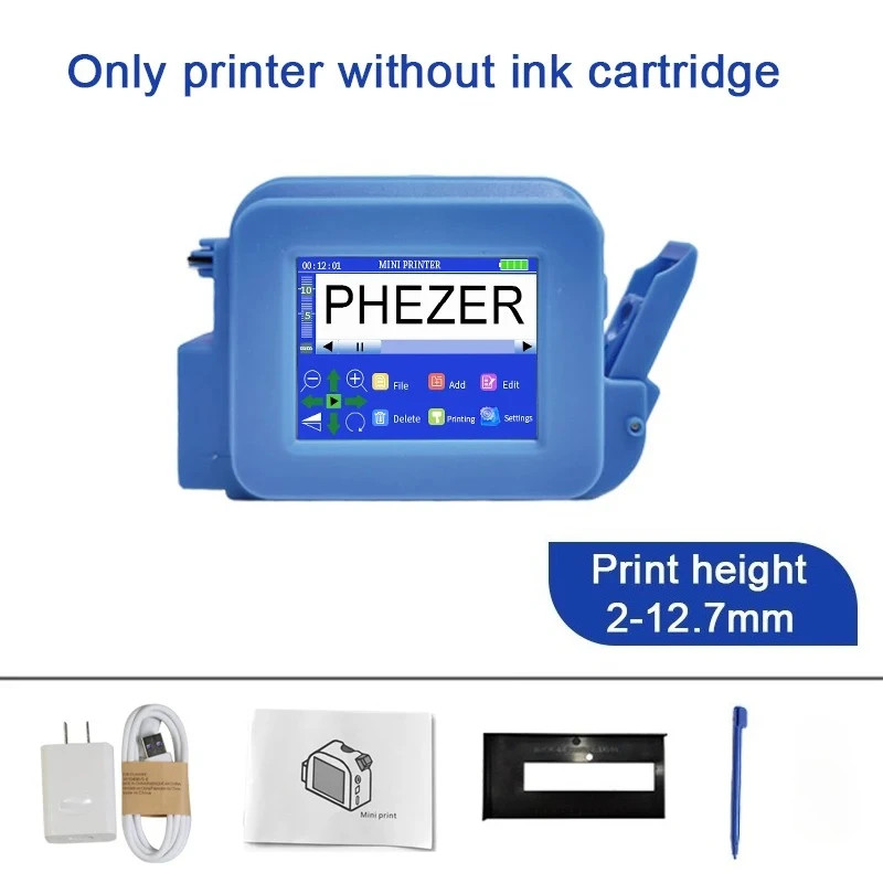 28 Languages12.7mm PC13plus Portable Mini Inkjet  Printer  QR Bar Batch Code Dat