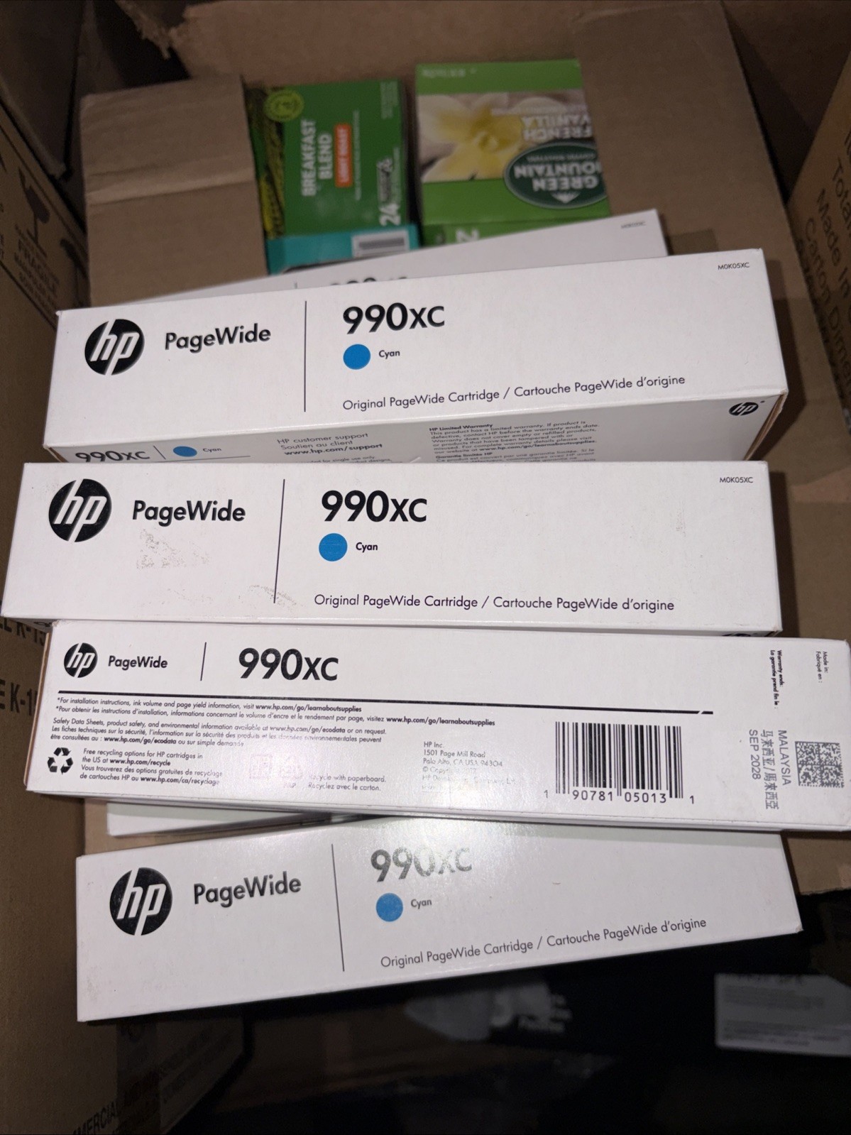 HP 990XC Cyan PageWide High Yield Ink Cartridge M0K05XC