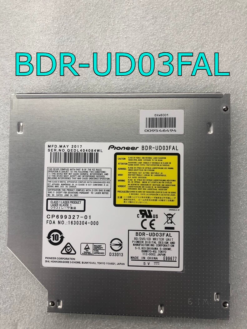 Bluray BDR-UD03FAL Internal Burner 9.5mm SATA Laptop Drive BDXL 100GB DVD Writer