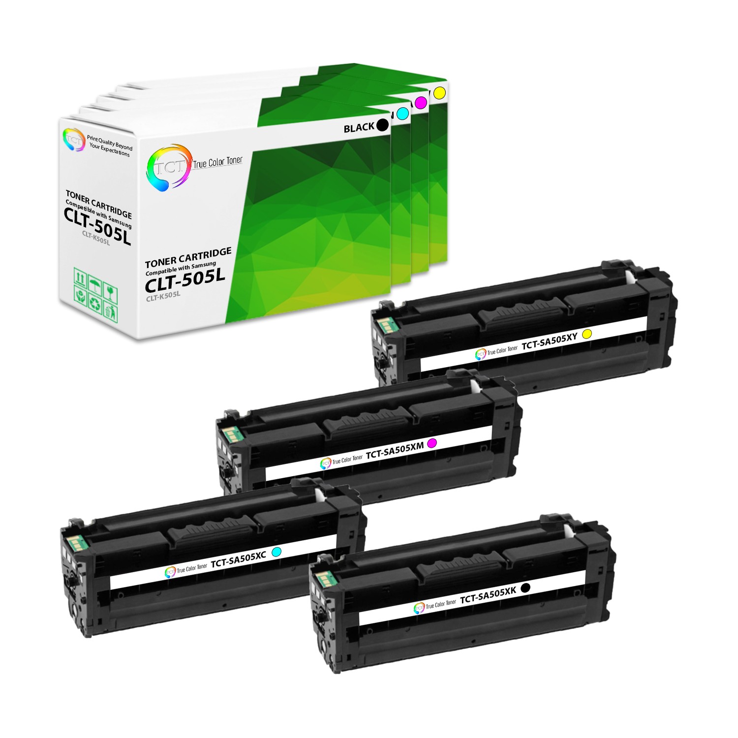 TCT 4PK CLT505L Color Toner Cartridge Set For Samsung ProXpress C2620DW C2670FW