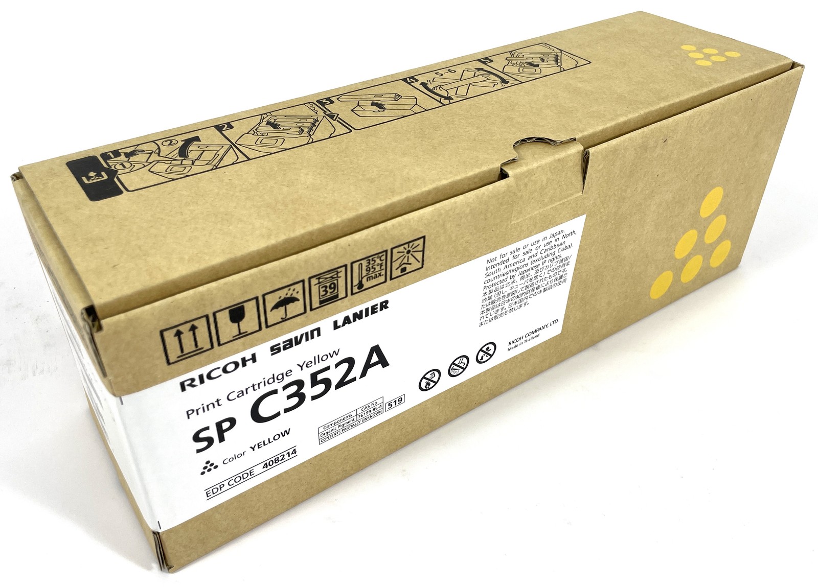 New Genuine Ricoh Savin Lanier SP C352A Yellow 408214 Toner Cartridge M911-67