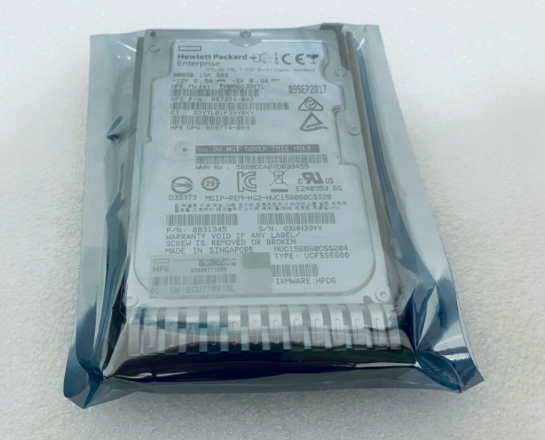 For HPE 759212-B21 759548-001 600GB 12Gb/s 15K SFF 2.5" SAS SC HDD HARD DRIVE