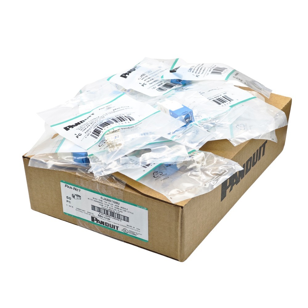50X CJ688TGBU Giga TX For Panduit Cat6 MiniCom UTP RJ45 Network Jack Module Blue