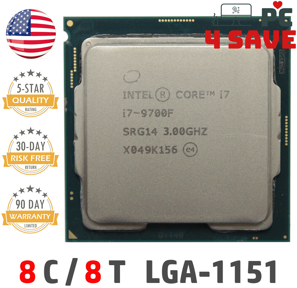 9th Gen Intel Core i7-9700F 3.0GHz (Turbo 4.7GHz) 8-Core 12M LGA-1151 CPU SRG14