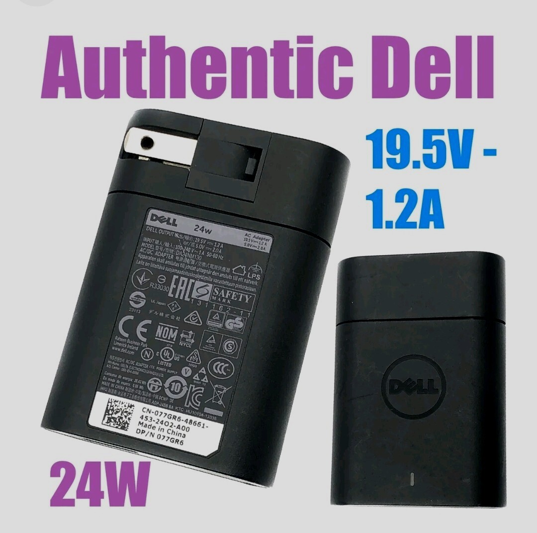 Genuine DA24NM130 AC Adapter O77GR6 For Dell Venue 11 Pro 11i 8 7 No/P.Cord