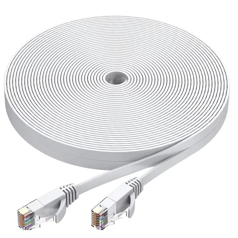RJ45 CAT7 6FT 10FT 30FT 50FT 100FT 200FT Ethernet Network Cable Cord Flat LOT US