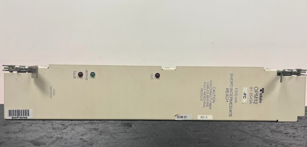 Tellabs Titan 5500 OPM 12 81.5543A Rev H CLEI SNCPTZNFAC OC-12 Optical Module