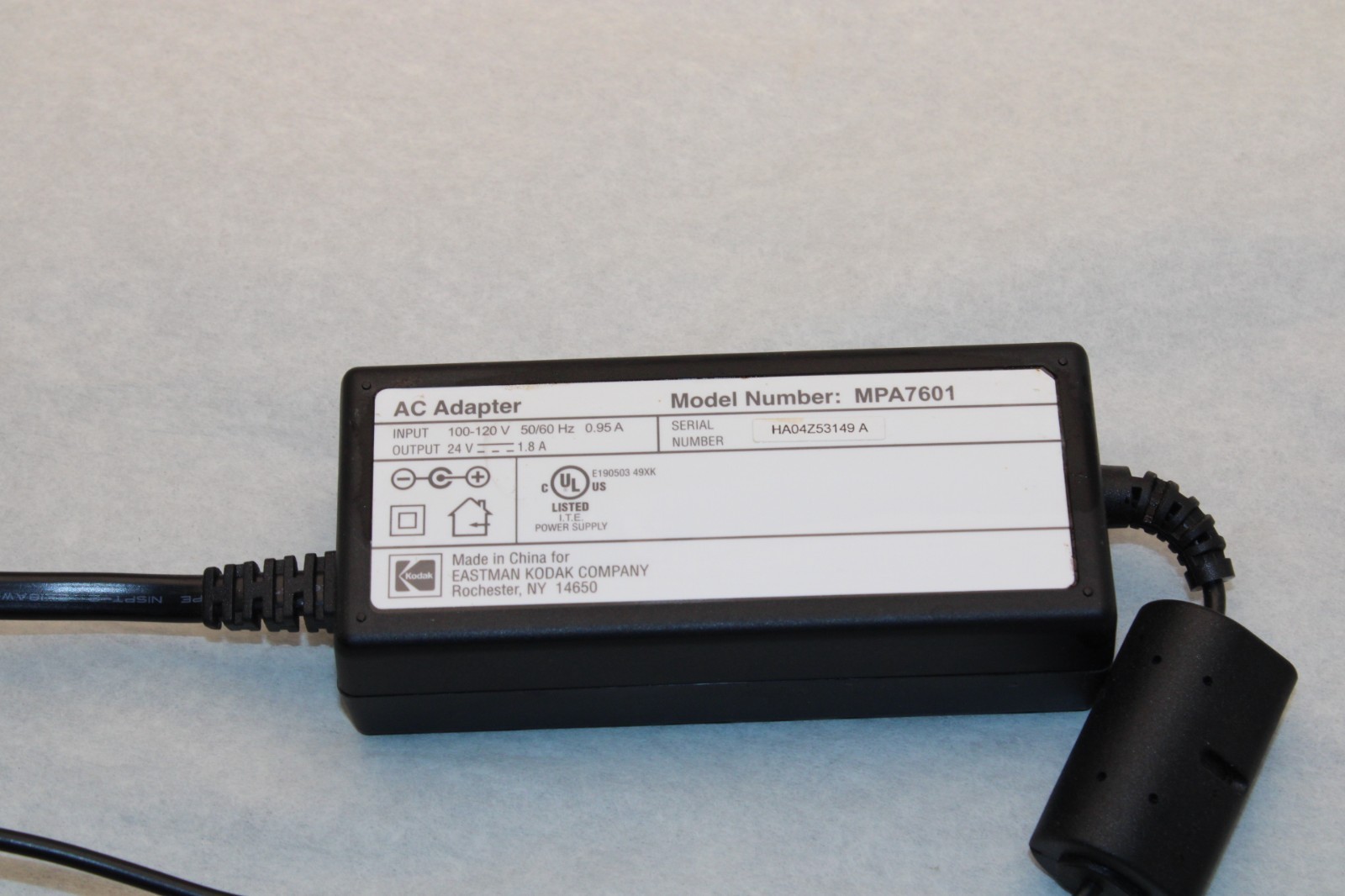 Original Kodak EasyShare Printer AC Adapter Power Supply MPA-7601 24V OEM