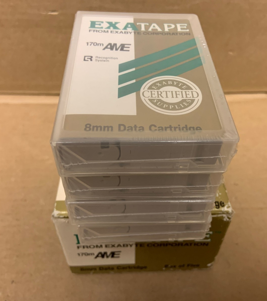 EXA Tape 170m AME 8mm Data Cartridge Box of Four Recognition System - New