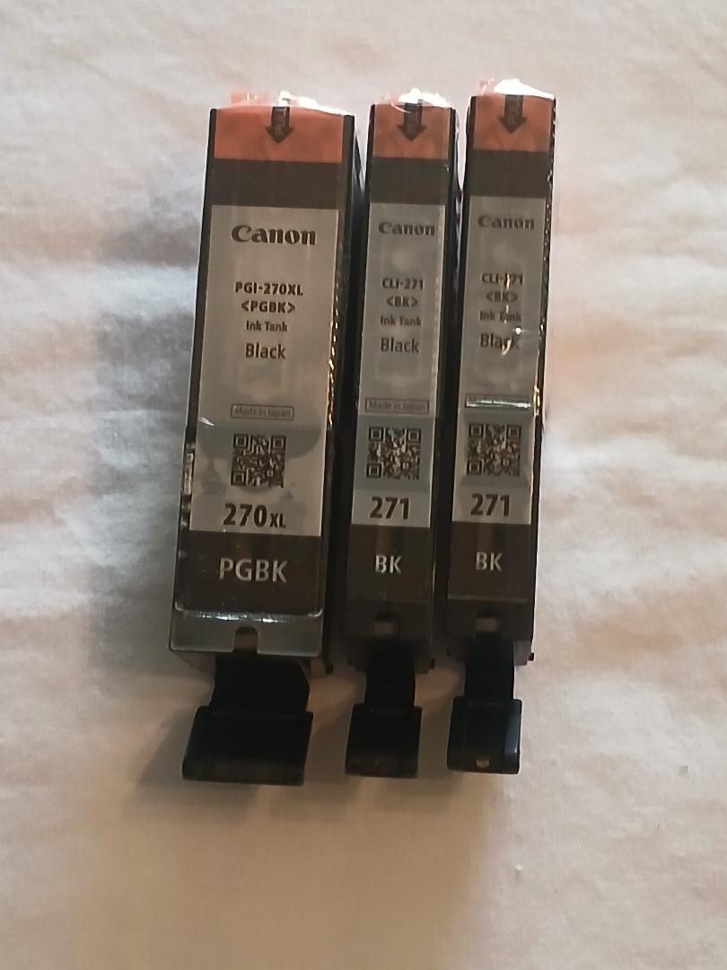 Lot of 3 Canon CLI-270XL & 271 Black Ink Cartridges Genuine CLI-271 PGI-270XL