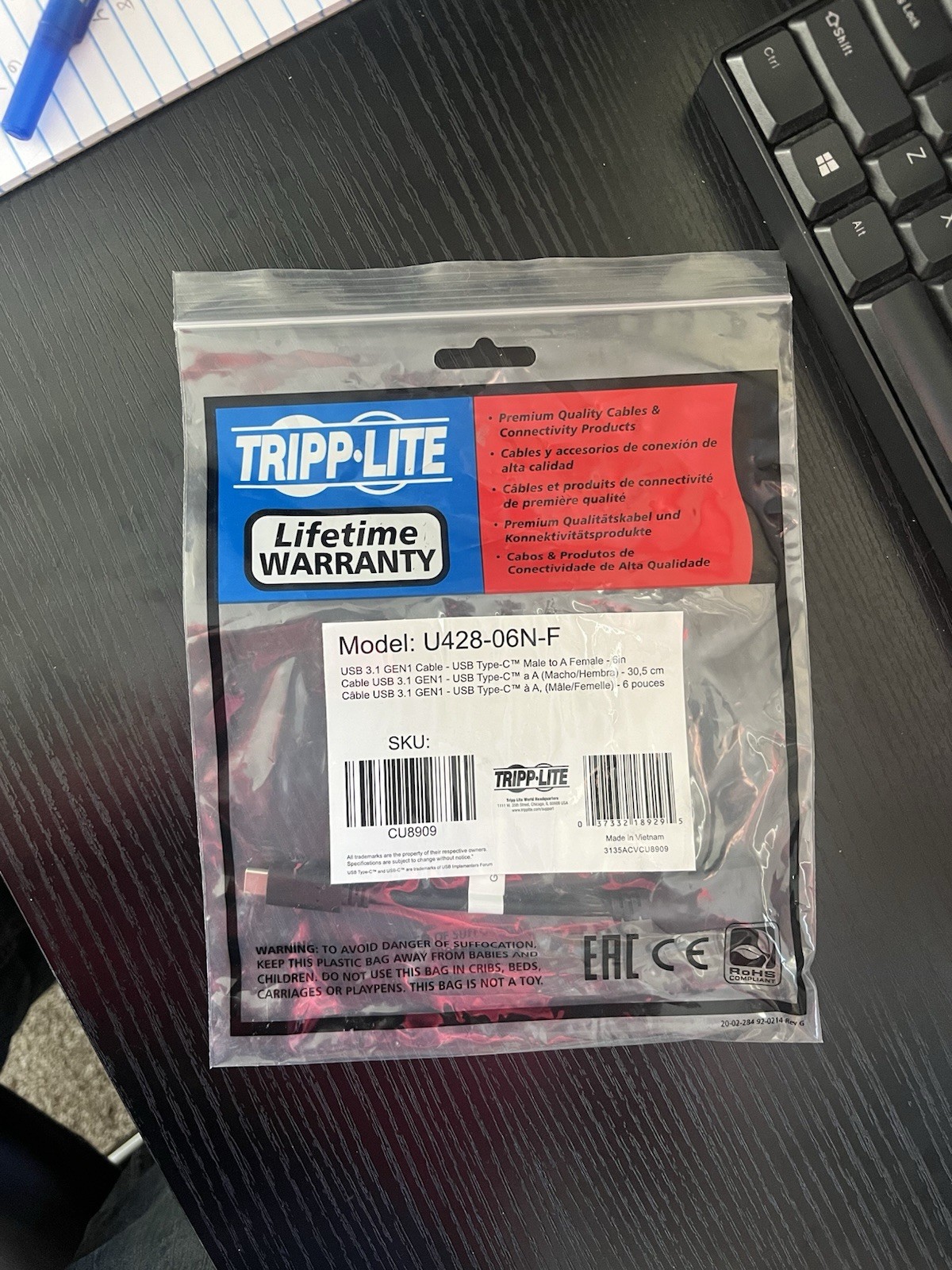 Free Shipping Tripp Lite U428-06N-F USB-C to USB-A Adapter (M/F)