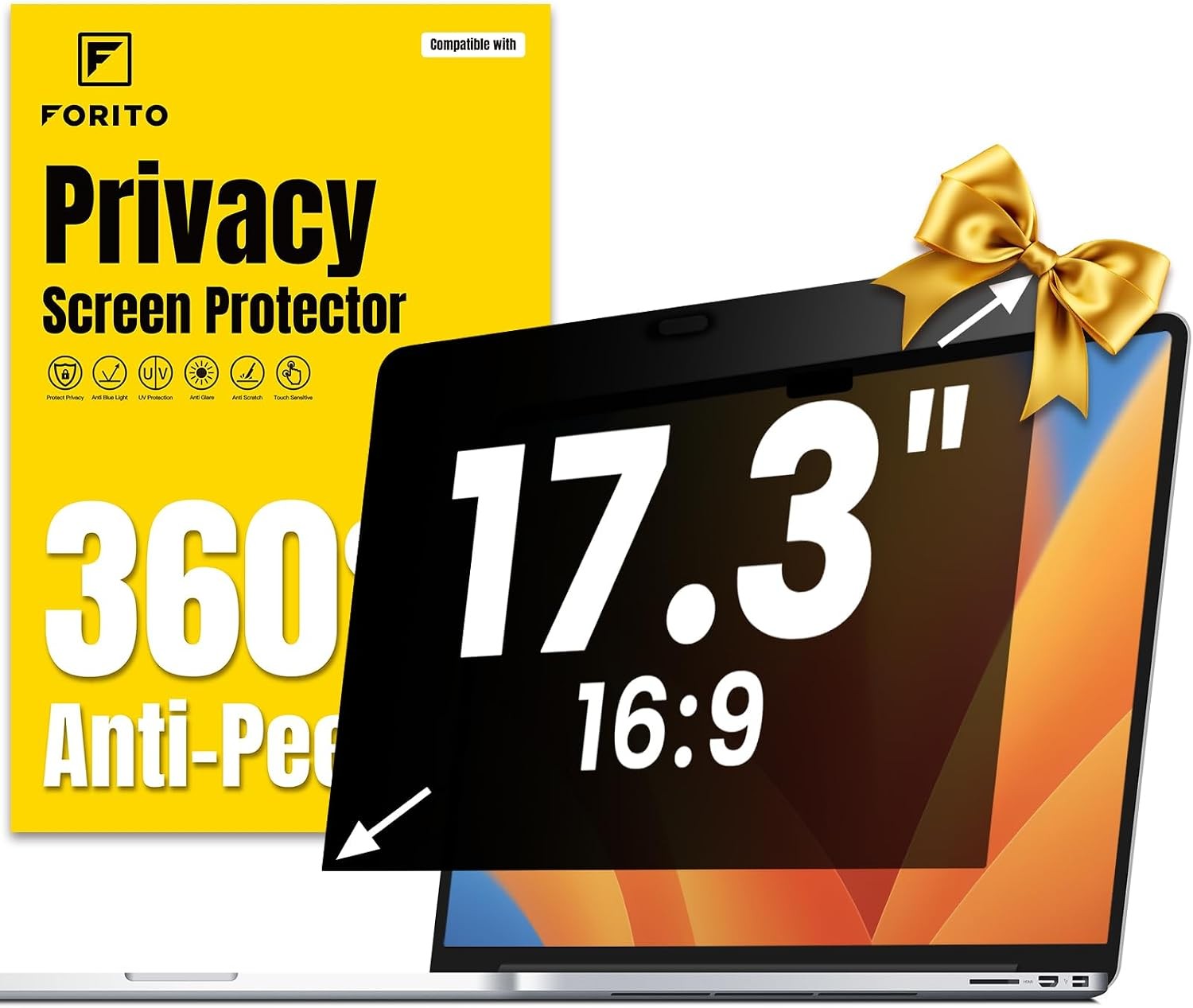 17.3 Inch 16:9 Privacy Screen Protector for Laptops, Anti Peeping & Anti Glare