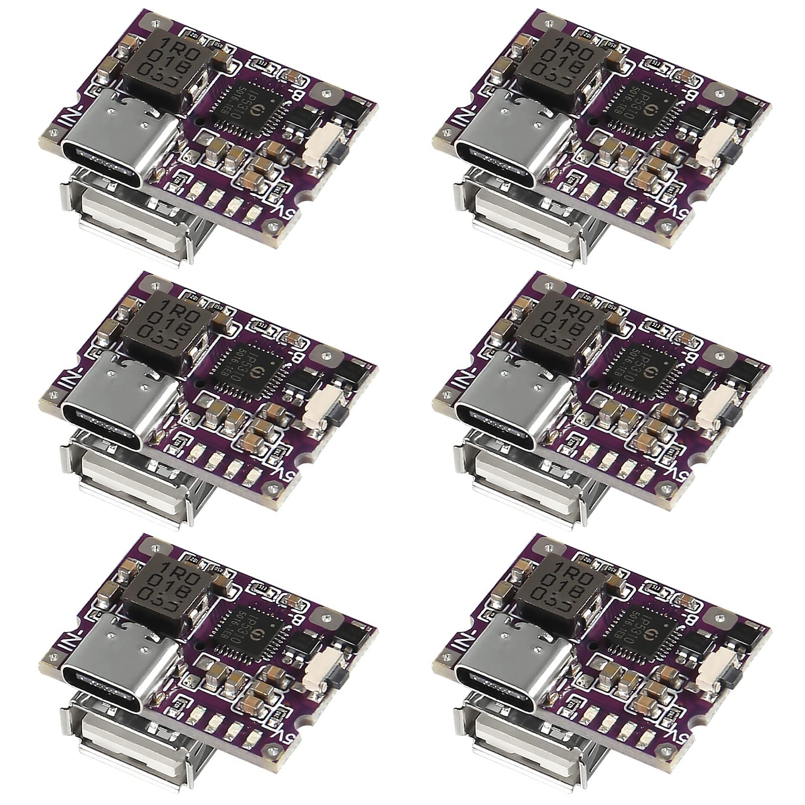6PCS Type-C USB 5V 3.1A Boost Converter Step-Up Power Module IP5310 Mobile Po...