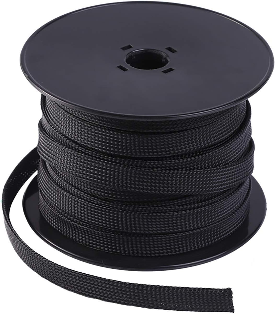 100ft - 1/2 Inch Cable Management Sleeve Protector,Wire Loom PET Expandable Wire