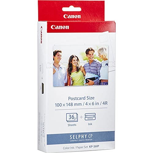 CANON® KP-36IP TRI-COLOR INK CARTRIDGE AND PHOTO PAPER KIT, 7737A001 - BLACK
