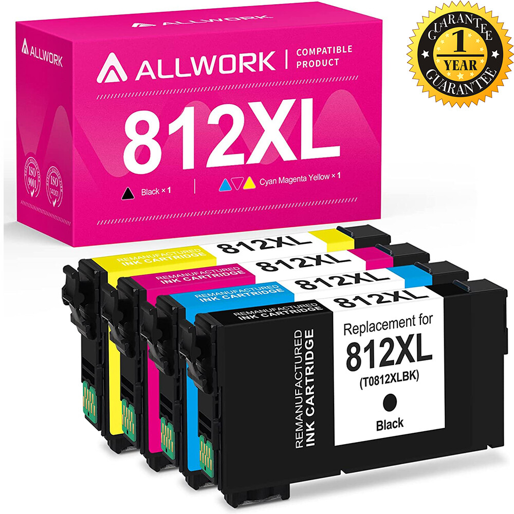 4PK T812XL 812XL 812XL 120-S Ink For Epson Workforce Pro WF-7820 WF-7840 EC-C70
