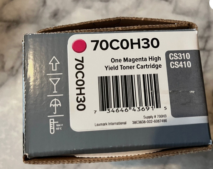 Genuine Lexmark 70C0H30 (700H3) Magenta High-Yield Toner - Factory Sealed