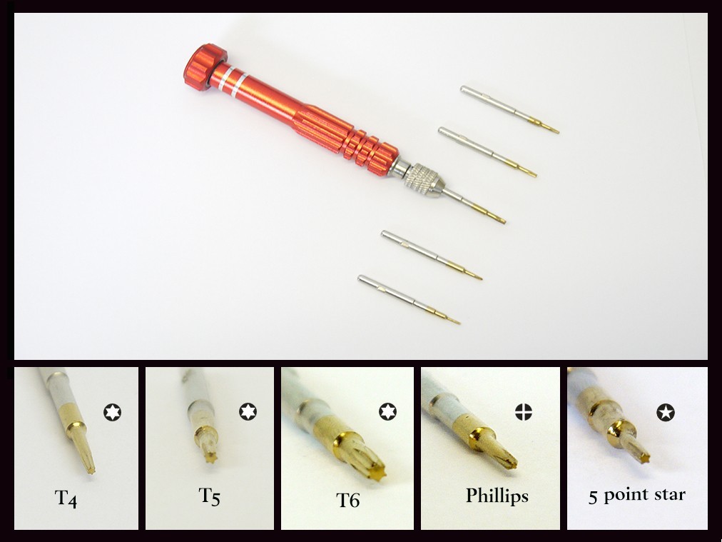5 in 1 Screw Driver Torx T4 T5 T6 Phillips 5 Point For SmartPhone CellPhone iPod