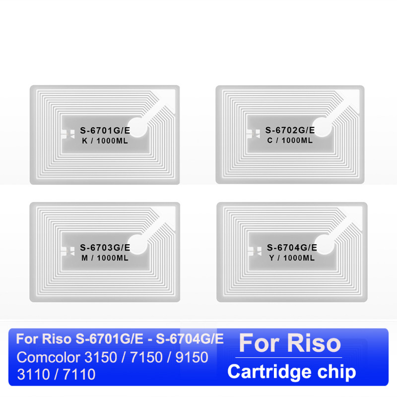 4PC S6701G/E - S6704G/E Ink Cartridge Chip for Riso 3150 7150 9150 3110 7110