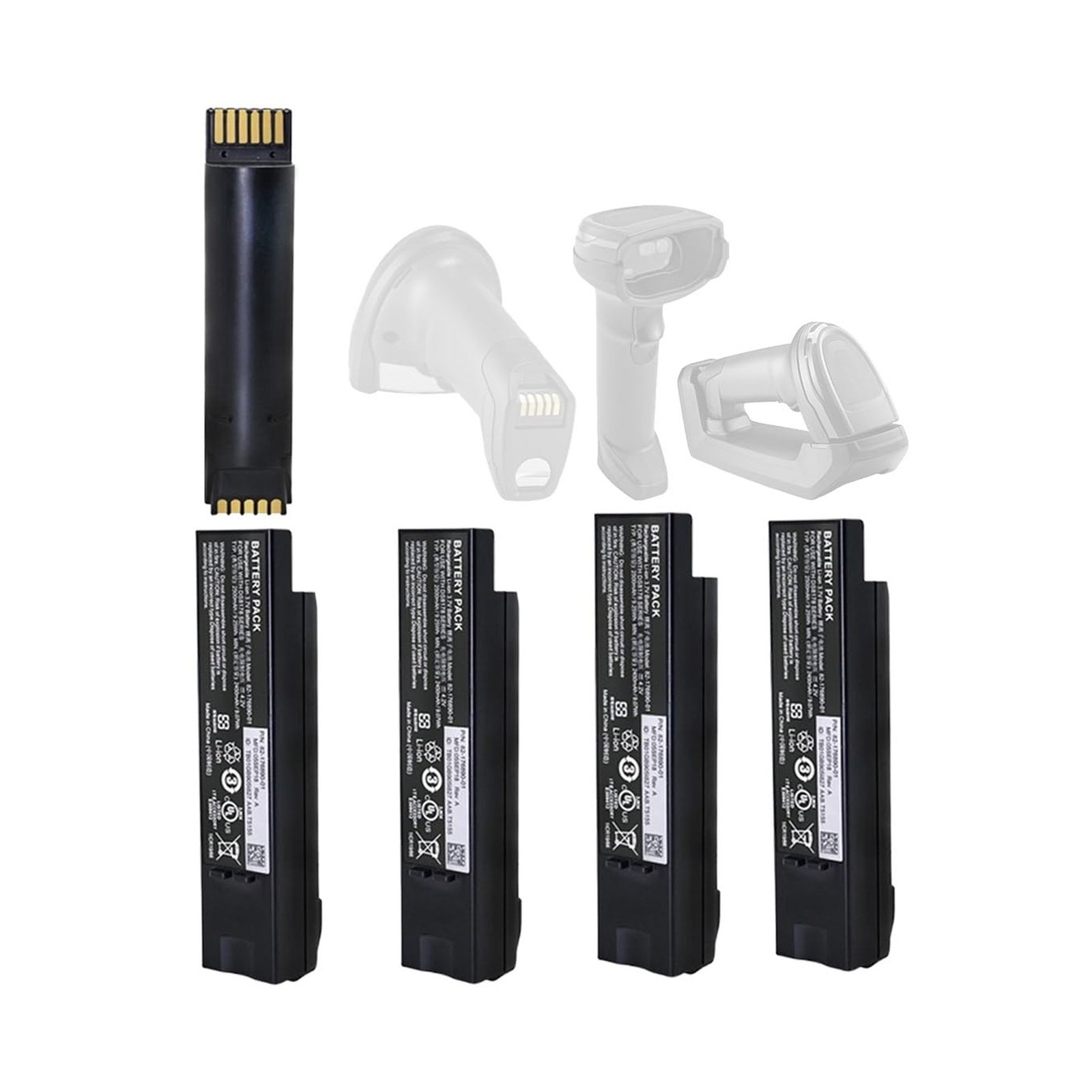(5 Pack) Replacement for Zebra DS8178 Scanner Battery - DS8100 DS8170 DS6878-...