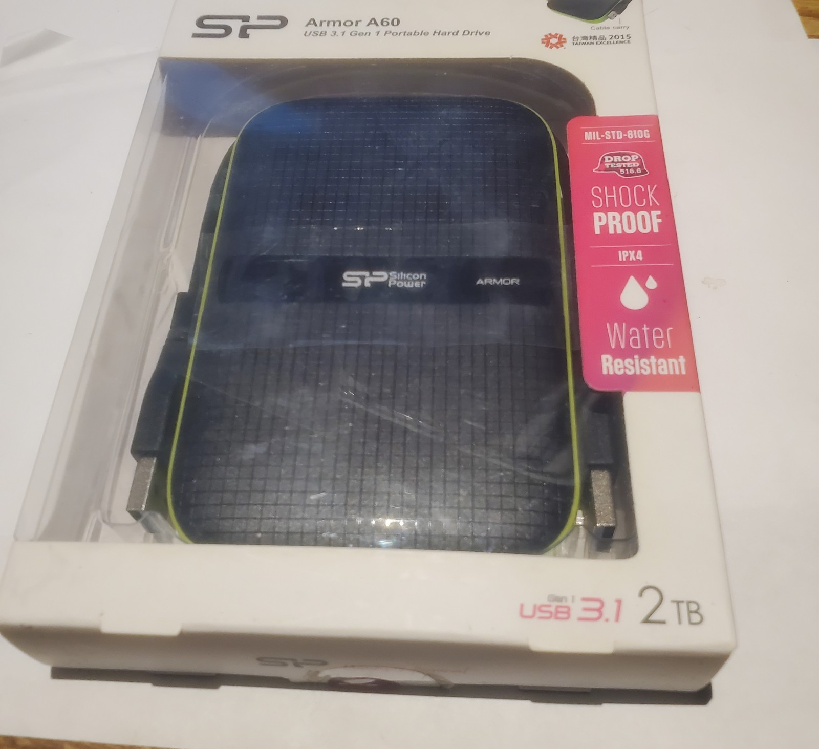 SP Silicon Power 2TB Rugged Portable External Hard Drive Armor A60 Shockproof...
