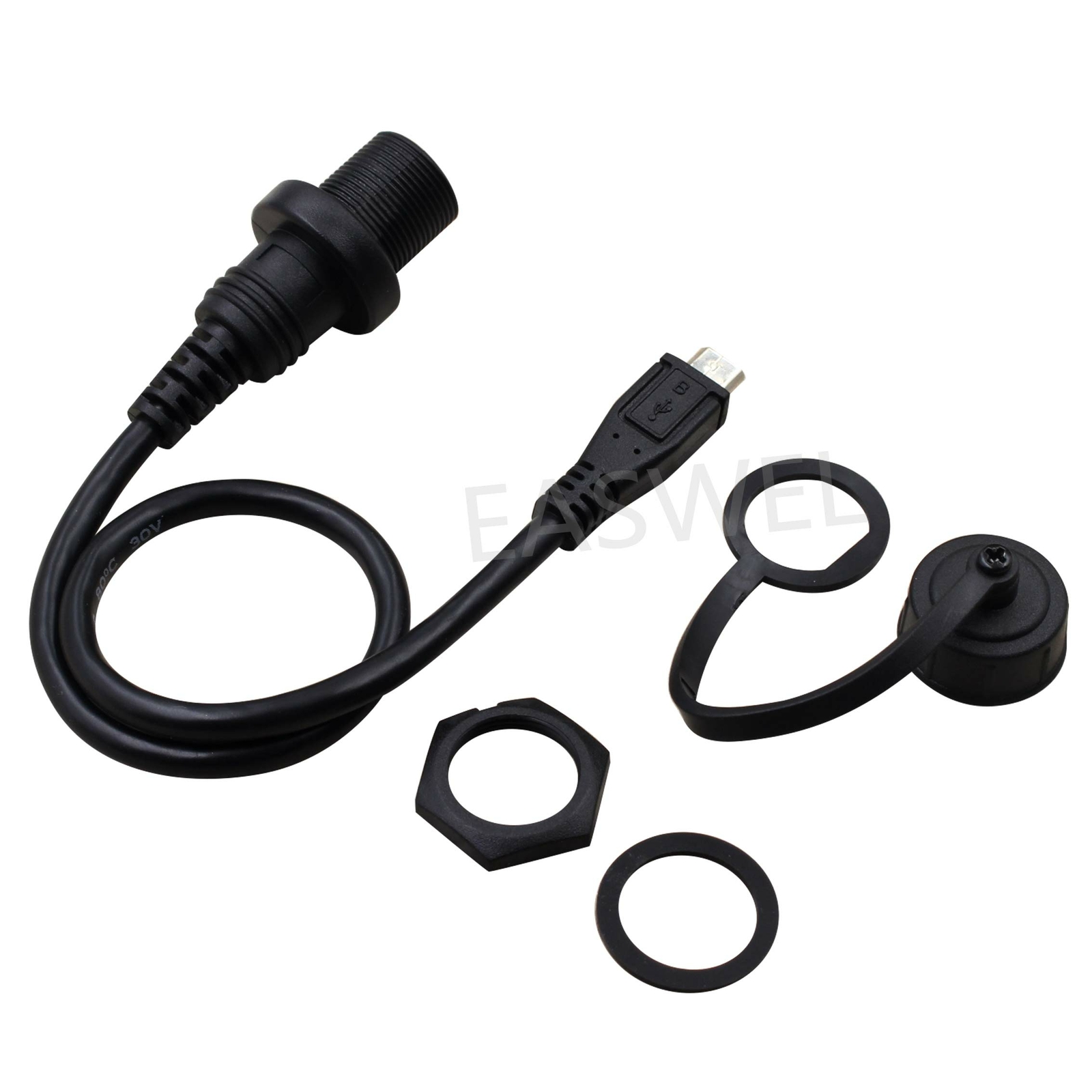 Micro USB 2.0 IP67 Waterproof Cable,Micro-USB 5pin IP 67 Male to Female Panel
