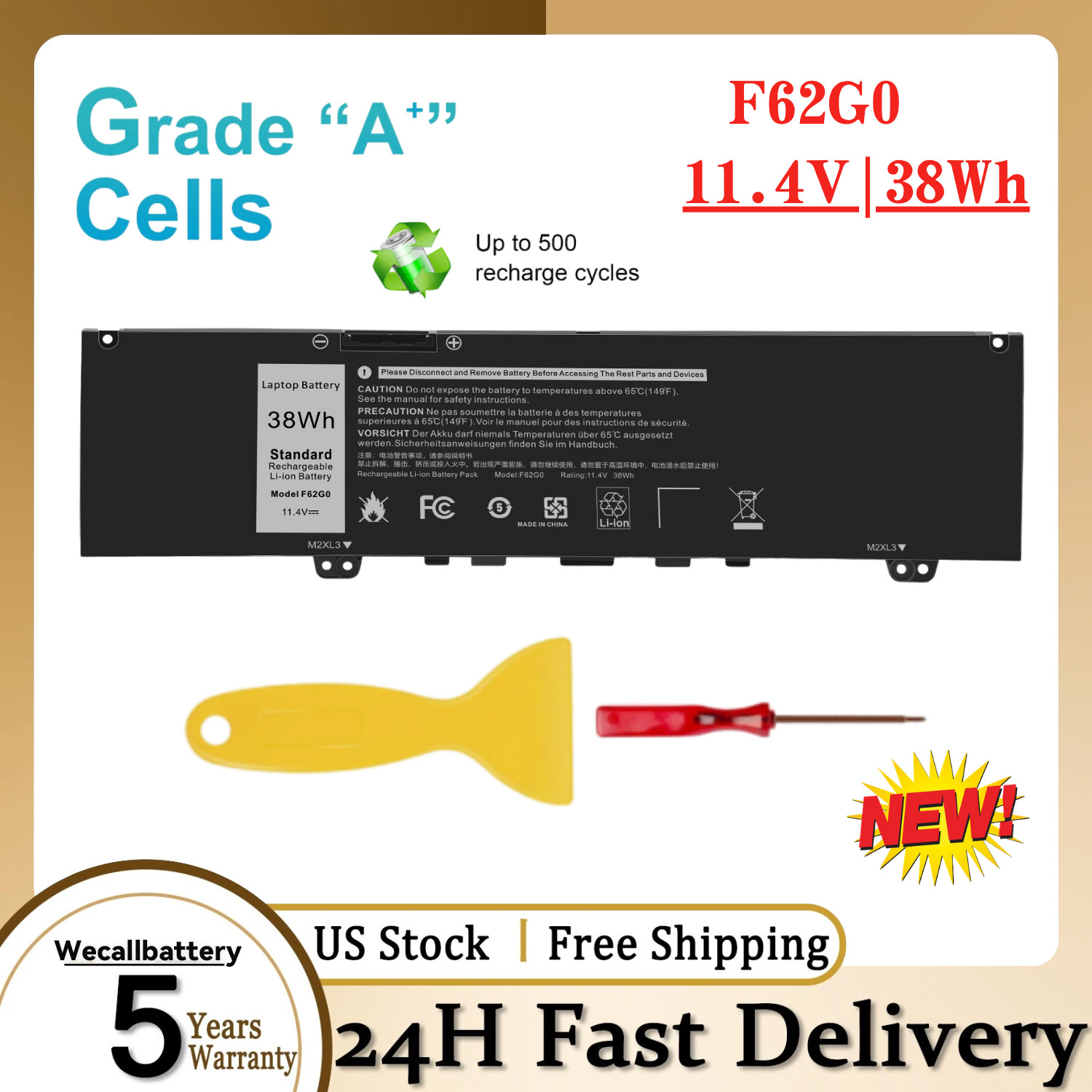 LOT Battery for Dell Inspiron 13 7000 2in1 7373 7386 7370 7380 5370 F62G0 RPJC3