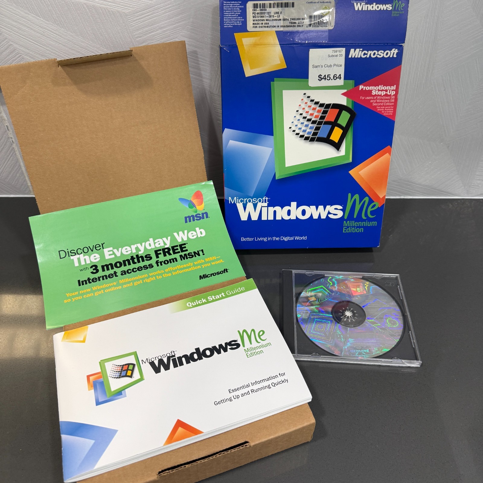 Microsoft Windows Millennium ME UPGRADE 2000 Rare Win CD in BOX with Product Key