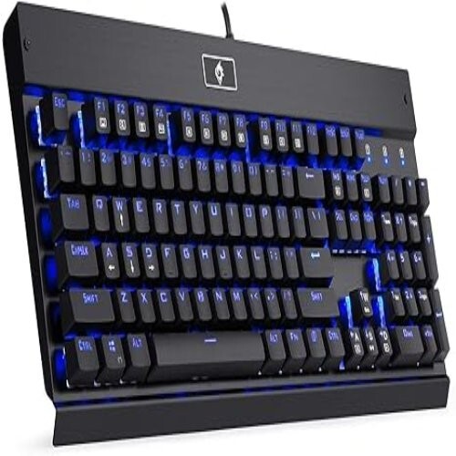 EagleTec KG010 Mechanical Keyboard (Black Keyboard Blue LED Backlit)
