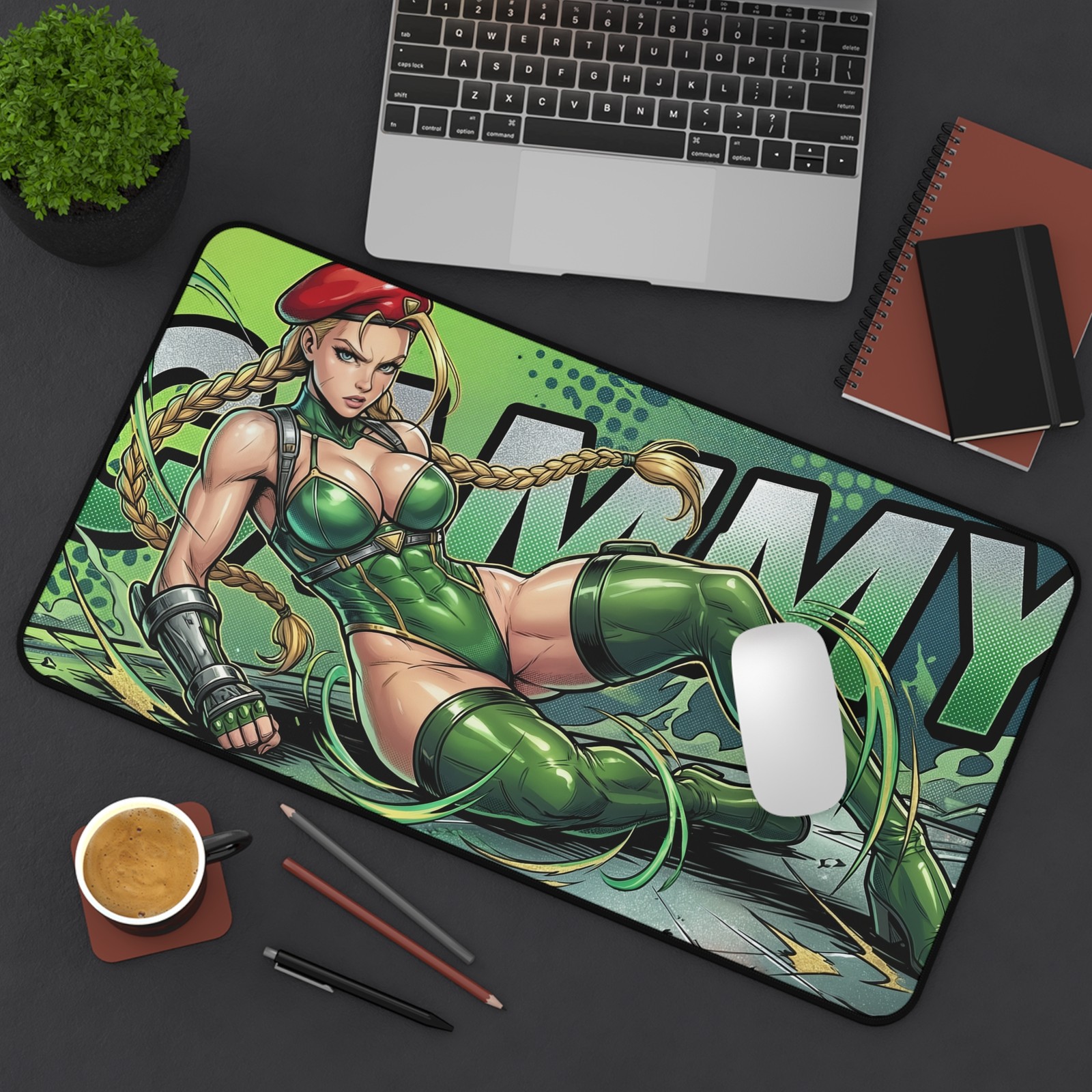 Cammy Desk Mat, Street Fighter Mouse Pad, Military Fighter Desk Decor
