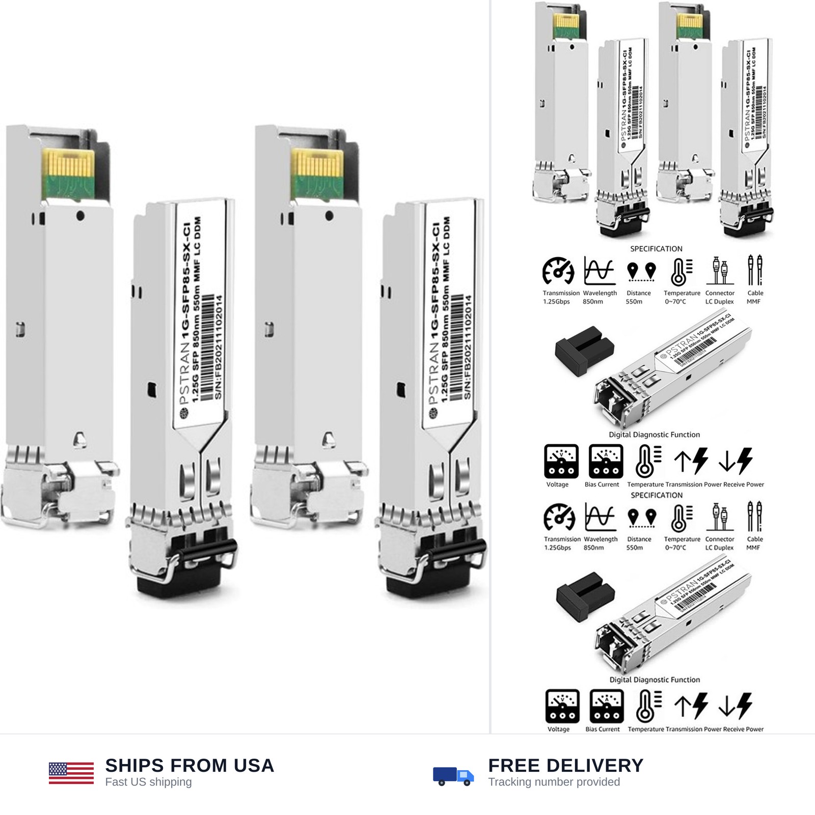 1000BASE-SX SFP Optical Transceiver Module Compatible with Cisco GLC-SX-MMD G...