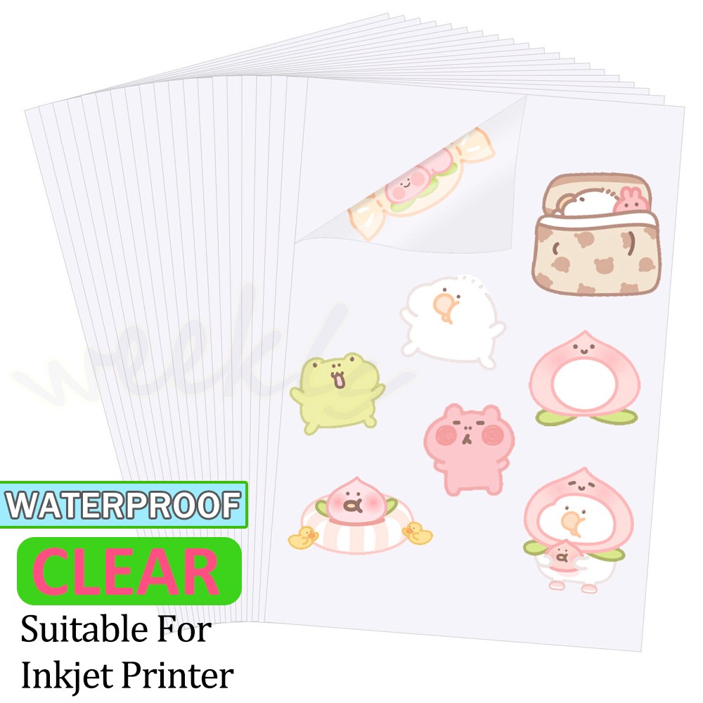 Printable Vinyl Sticker Paper 8.5x11 Glossy Matte Clear for Inkjet Laser Printer