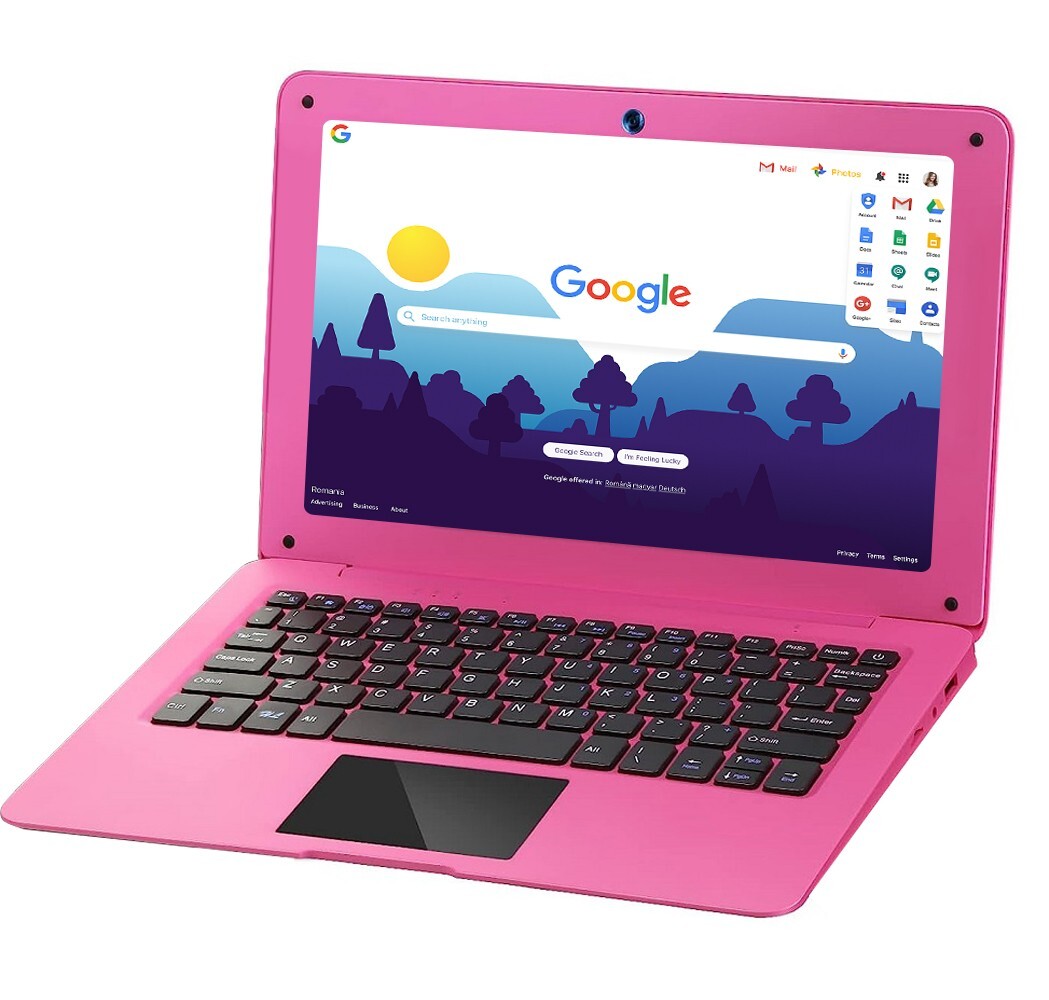 Laptop 10.1'' Quad Core Android 12.0 Lightweight Mini Netbook PC computer pink