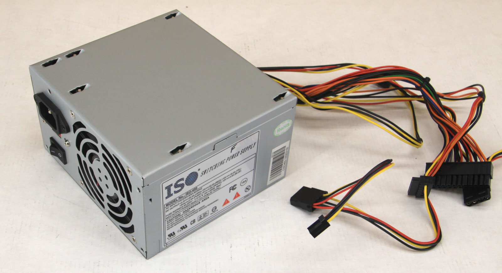ISO-450 ATX Computer Power Supply 350W, 5V 32A, 12V 16A - Tested Good