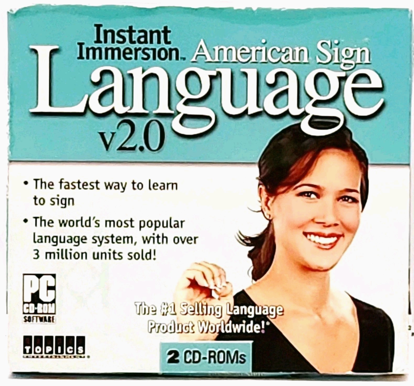 Instant Immersion American Sign Language v2.0, 2 PC CD-ROMs Software, Vtg 2005