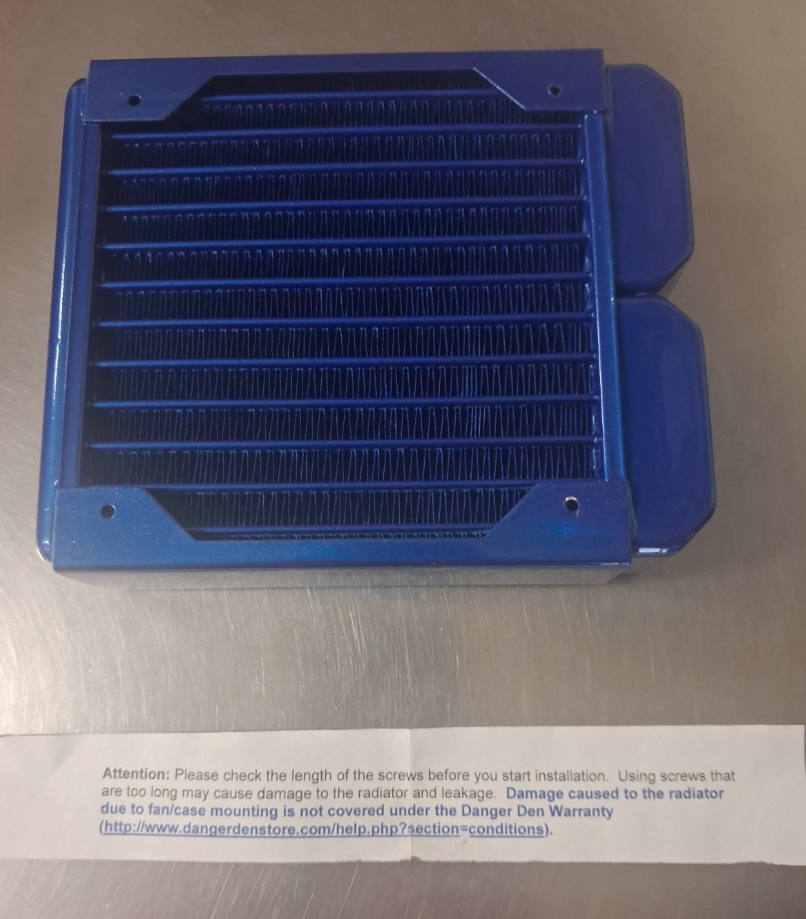 Danger Den  Xtreme 120mm 45 mm Thick Radiator 133 x 160 x 45mm G1/4 Blue OB