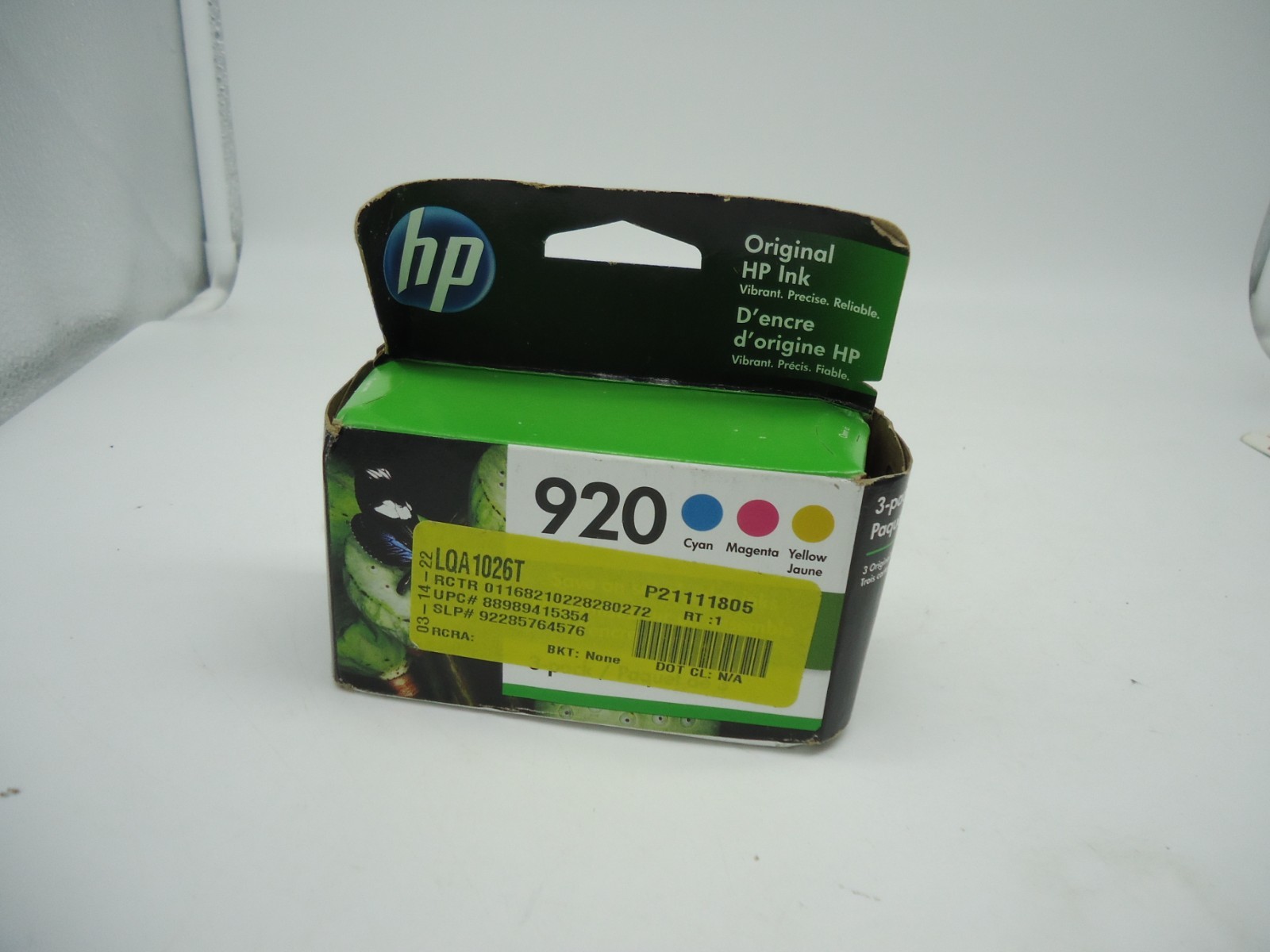 Genuine HP 920 Cyan Magenta Yellow Ink Cartridge New Exp 12-2022 (GT)