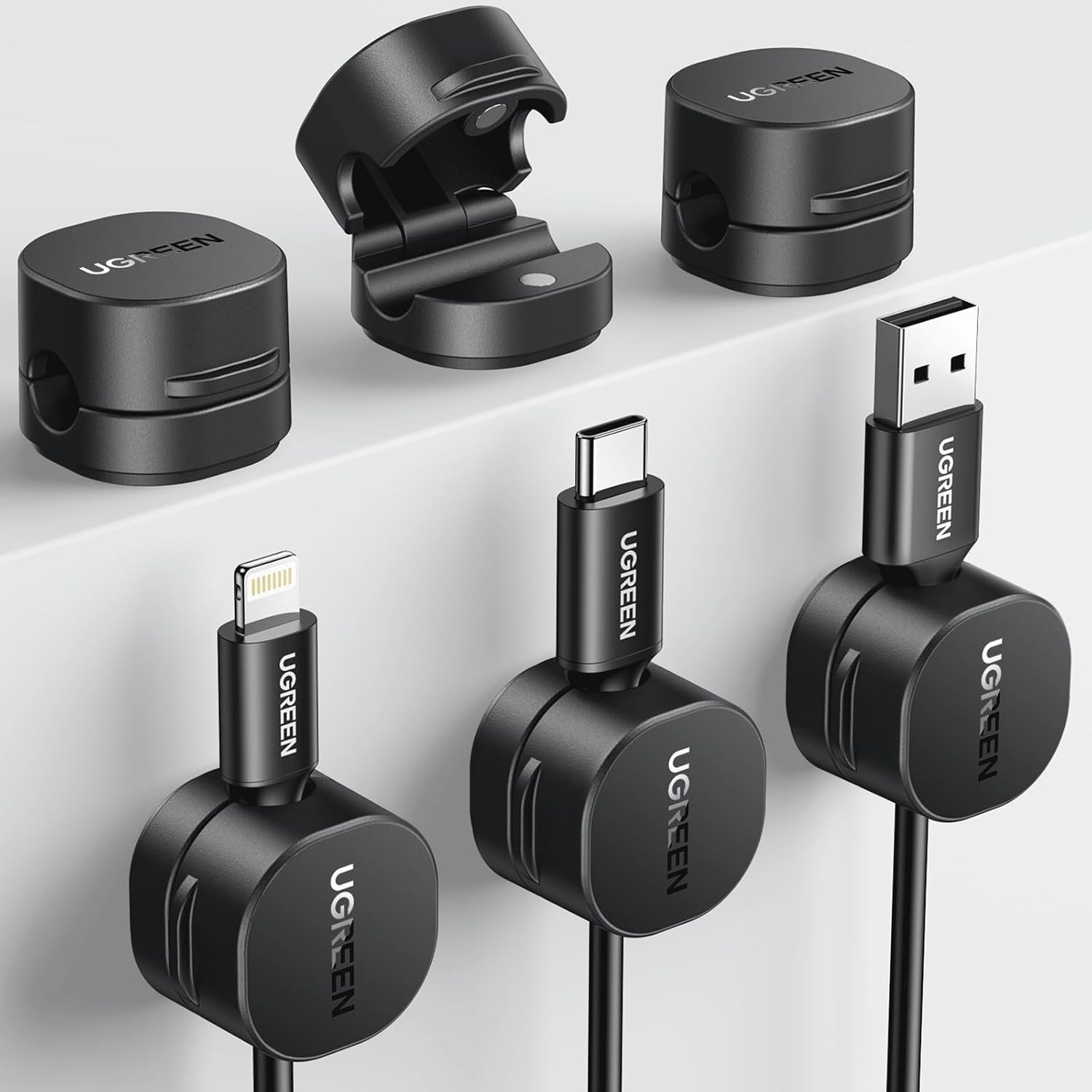 6-Pack Magnetic Cable Organizer Clips - Effortless Adhesive Management Solution
