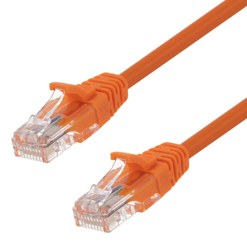 Ethernet Patch Cable CAT5E, UTP, 24AWG, 0.5 Ft,  10 pack, Orange