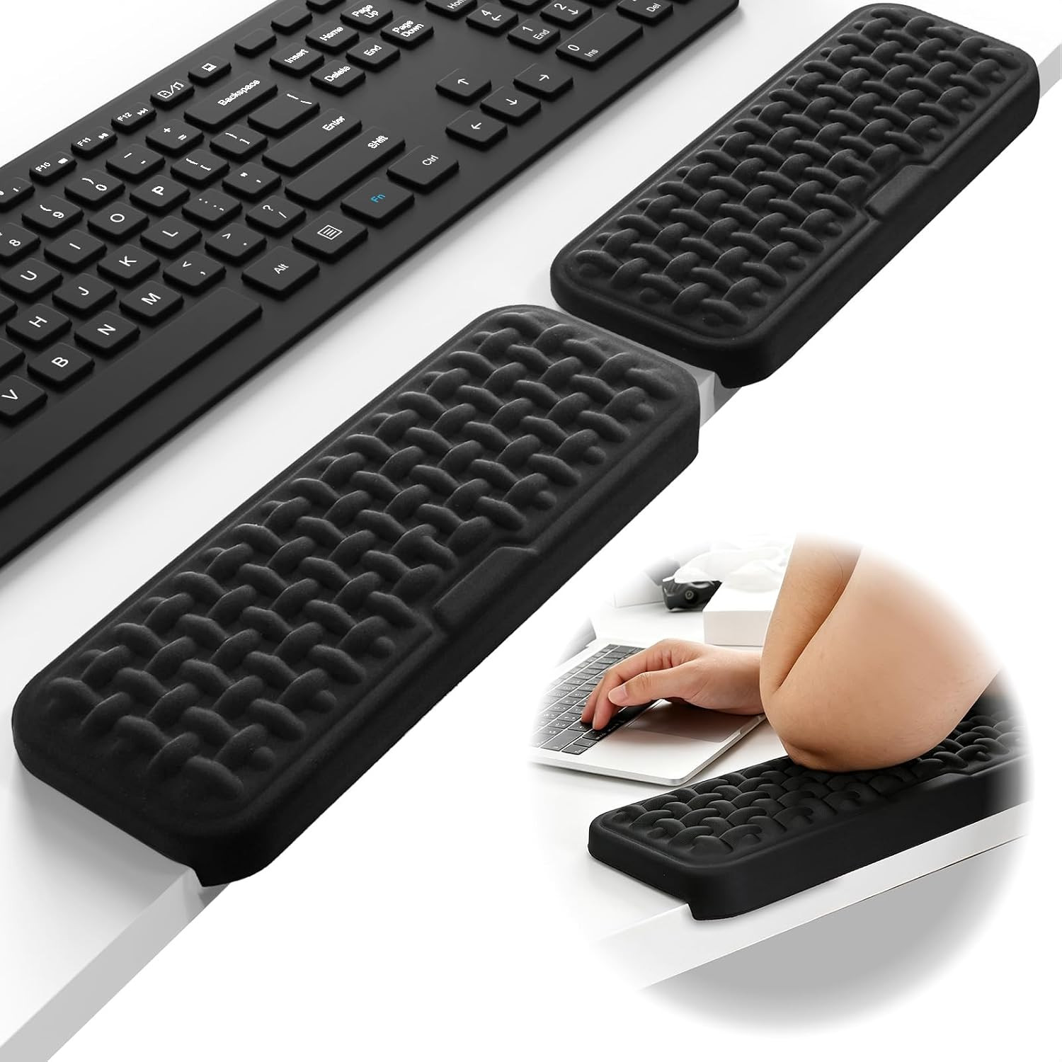 L-Shaped Desk Elbow Pad for Desk, Memory Foam Elbow Support Padding with Non-Sli