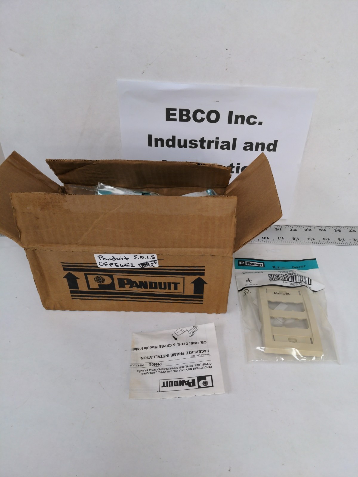 PANDUIT CFPE6EI MINI-COM FACEPLATE, SINGLE GANG, 6 MODULE, BOX OF 9