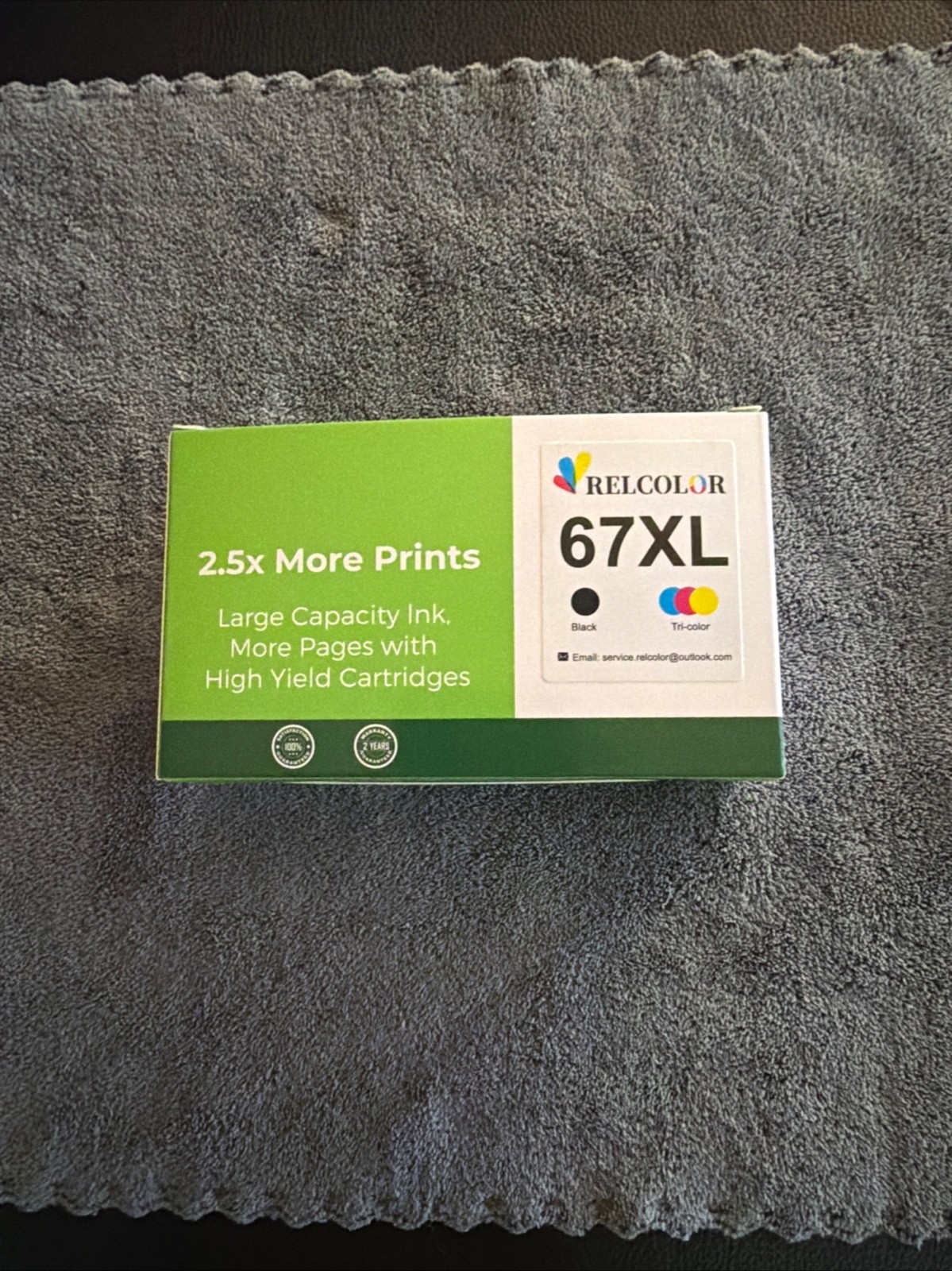 Relcolor 67XL Ink Cart Replacement for HP 67 XL Black Color Combo   MDL Quality 
