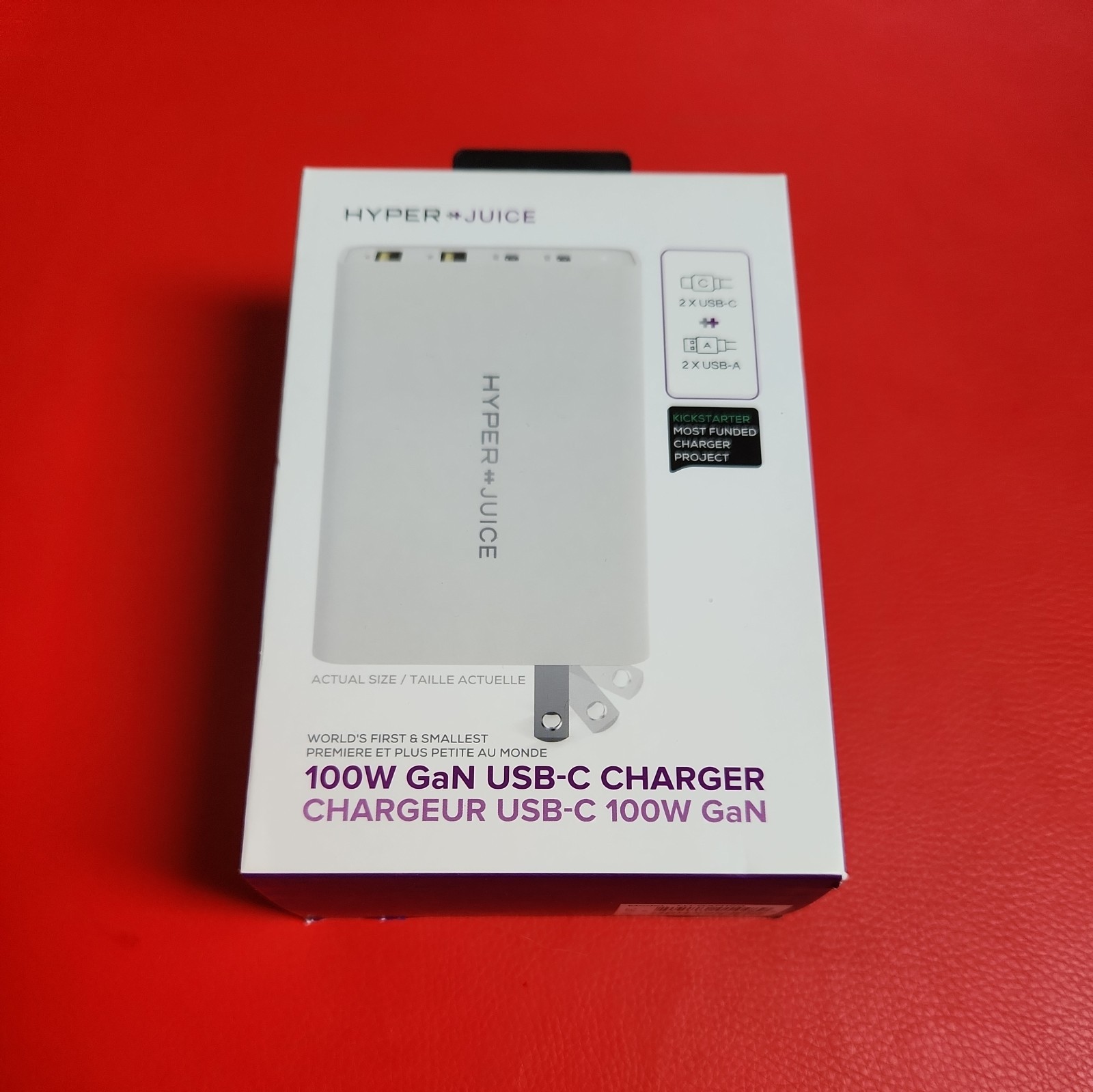 Hyper Juice Power Adapter GaN Charger 100W USB-C & A 4 Ports HJ-GAN100 NIB