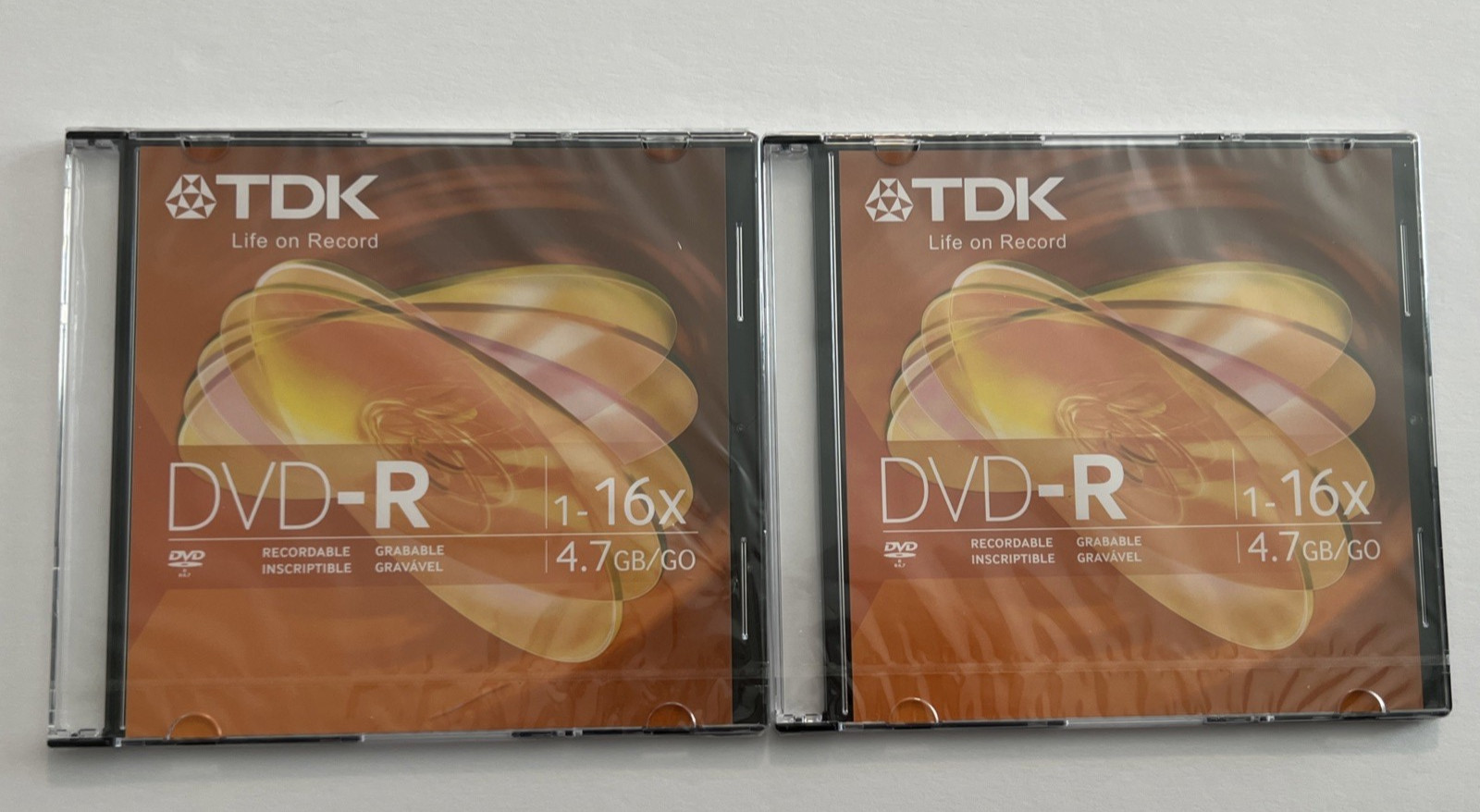 2 Pack TDK DVD-R With Jewel Case, 1-16X , 4.7GB/GO Brand New Sealed