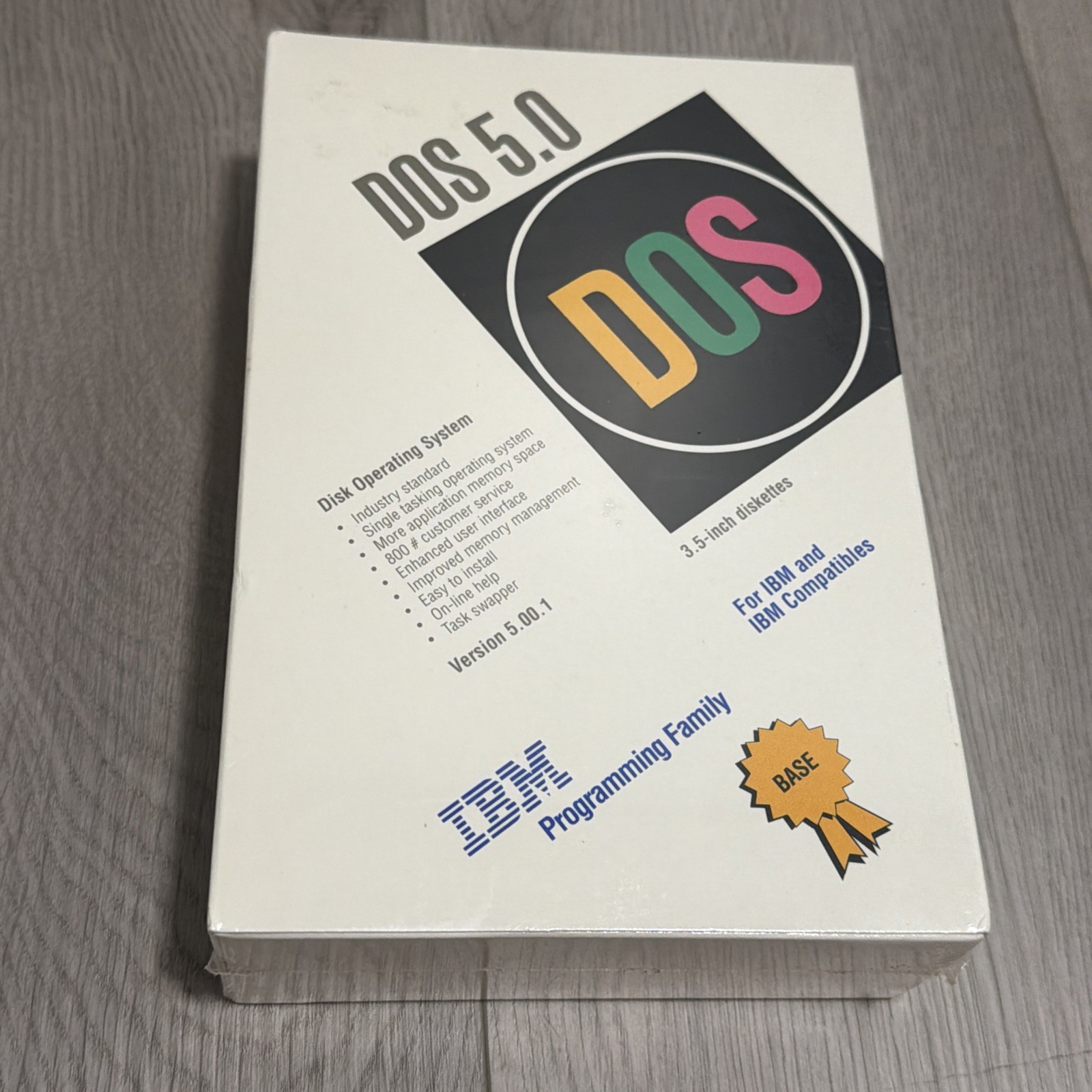 DOS 5.0 For IBM Version 5.00.1 Full DOS Upgrade Sealed in Plastic
