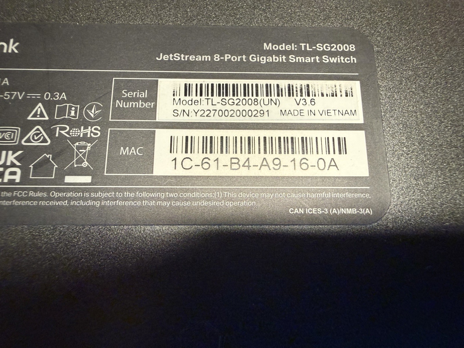 TP-Link TL-SG2008 v3.6 8-Port Gigabit Smart Managed Ethernet Switch