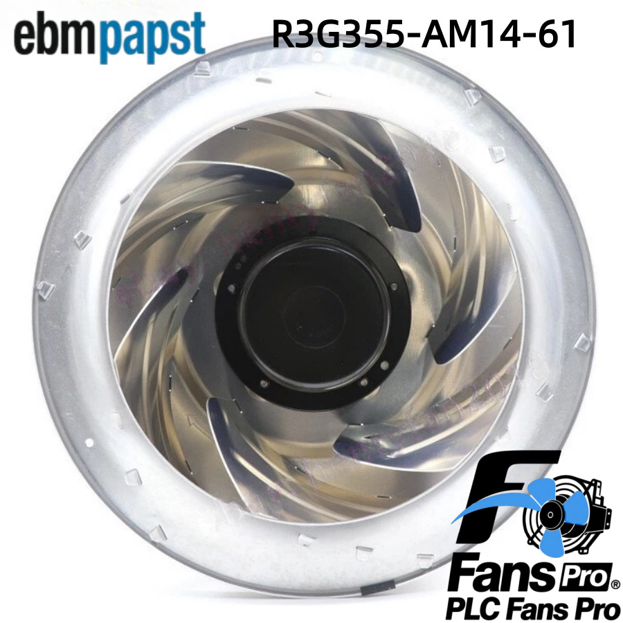 1PCS New Ebmpapst R3G355-AM14-61 230V φ355MM 2050m3/h FFU/AHU Fan Fast Shipping