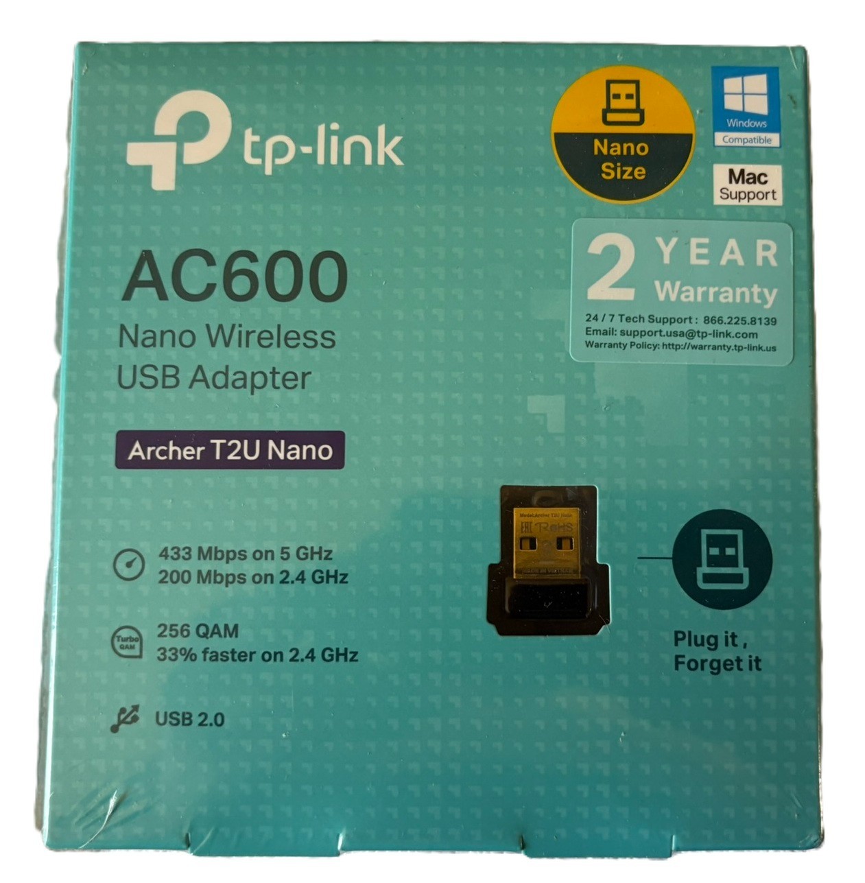 TP-Link Archer T2U Nano AC600 Dual Band USB WiFi Adapter Windows Mac